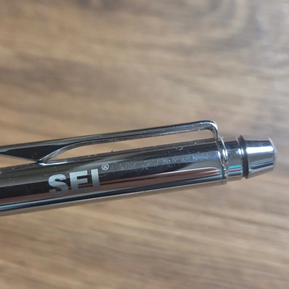 Cross Ballpoint Pen Chrome Silver Tone SEI Logo Twist Slimline Classic